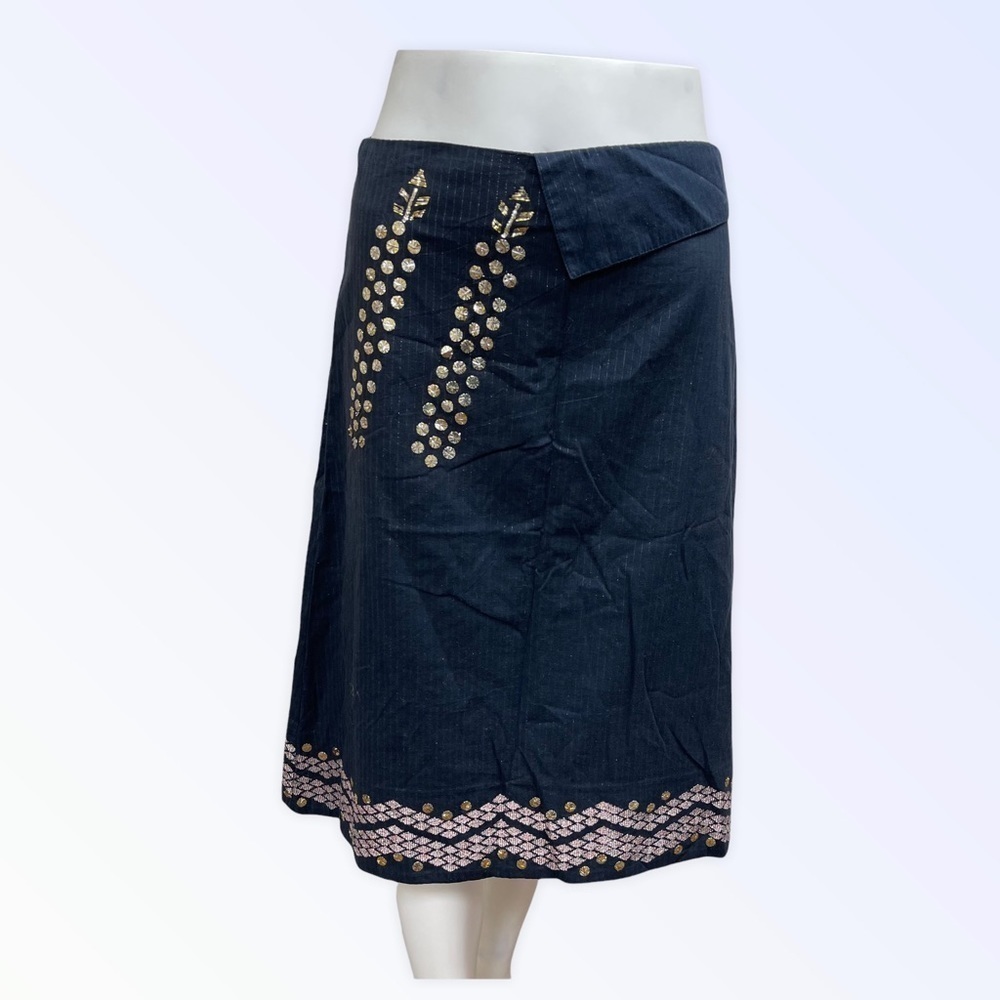 ANTHROPOLOGIE snak Pinstripe Knee Length Skirt